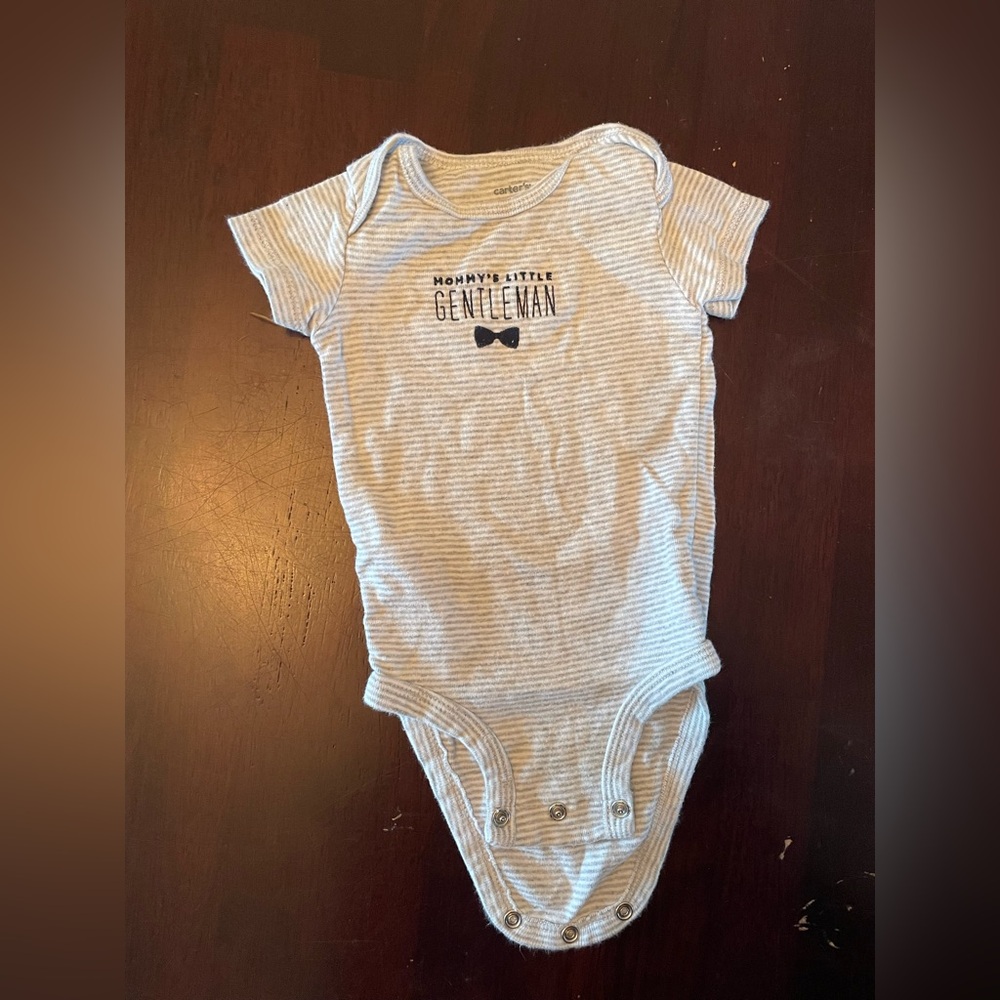 Carter's Blue and White Striped Bodysuit